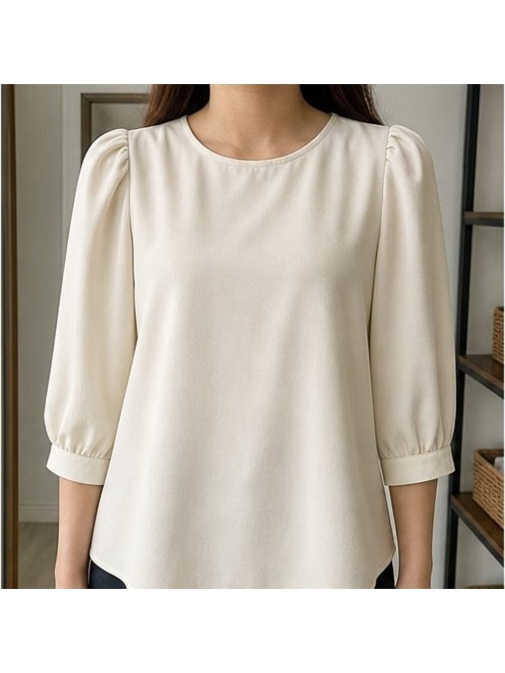 Cream Ruffle Blouse - Picture 2 of 6